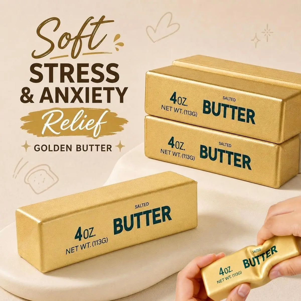 Golden Butter Stick Squishy