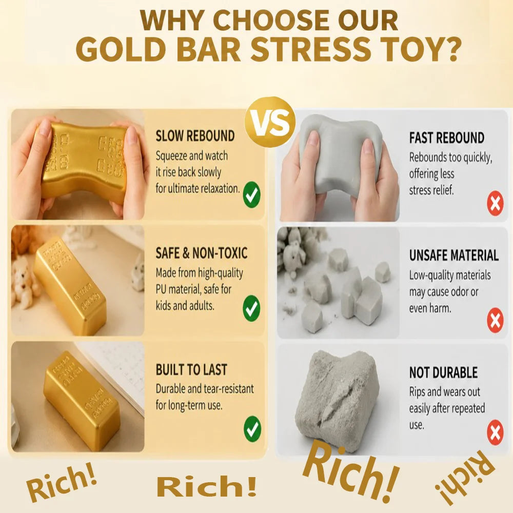 Gold Bar Squishy Toy
